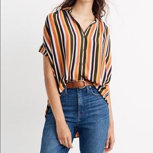 Madewell Central Drapey Blouse Halton Stripe